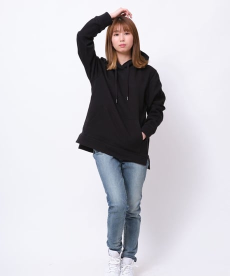 【超撥水】Pullover Side Zip Hooded Sweatshirt BLK　19S-103