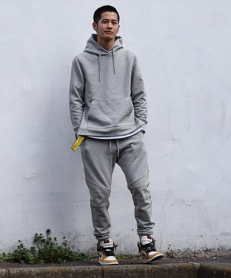 【奇跡の再入荷・1着限定】脚が長く見える5ポケットスウェットパンツ／Slim-fit Tapered Sweat Pants 杢グレー／GREY
