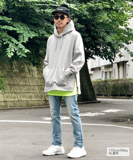 【超撥水・メディアで話題】プルオーバーサイドファスナーパーカー杢グレー Pullover Side Zip Hooded Sweatshirt Heather Gray