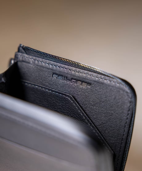 【1秒会計】最小・無くさない！国産の超撥水本革『天才ミニ財布／THE GENIUS WALLET』BLACK