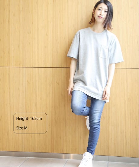 【XL1着限定】【テレビで話題・汗ジミにならない】Box Pocket Side Slit Tee Heather Gray　19S-108