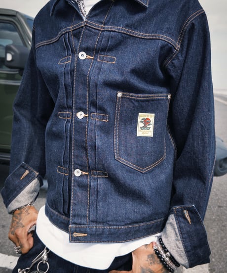 【限定2着】MADE IN YP | RE:LORE『VINTAGE SELVEDGE DENIM JACKET』 INDIGO｜ポケットにタグ有り