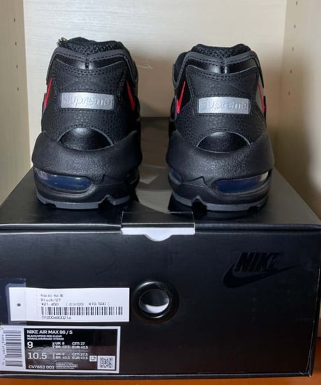 【先着１名様/送料込/国内最安値】新品 NIKE AIR MAX 96 "SUPREME"BLACK/SPEED RED-CLEAR