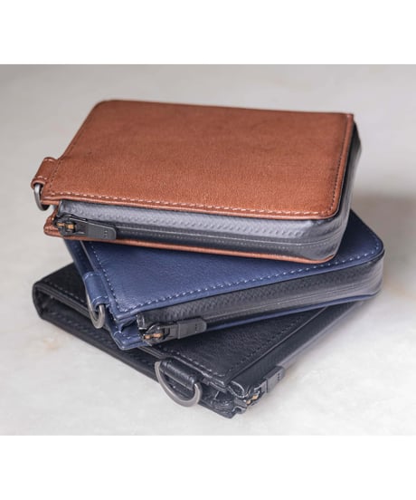 【1秒会計】最小・無くさない！国産の超撥水本革『天才ミニ財布／THE GENIUS WALLET』BLACK