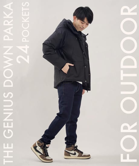 【1着限定／SAMPLE品／10,000円お得／NAVY・L】クラファンNo.1ダウン／累計3,000万円以上／究極の手ぶらダウン／THE GENIUS DOWN PARKA／令和の虎も多数ご愛用