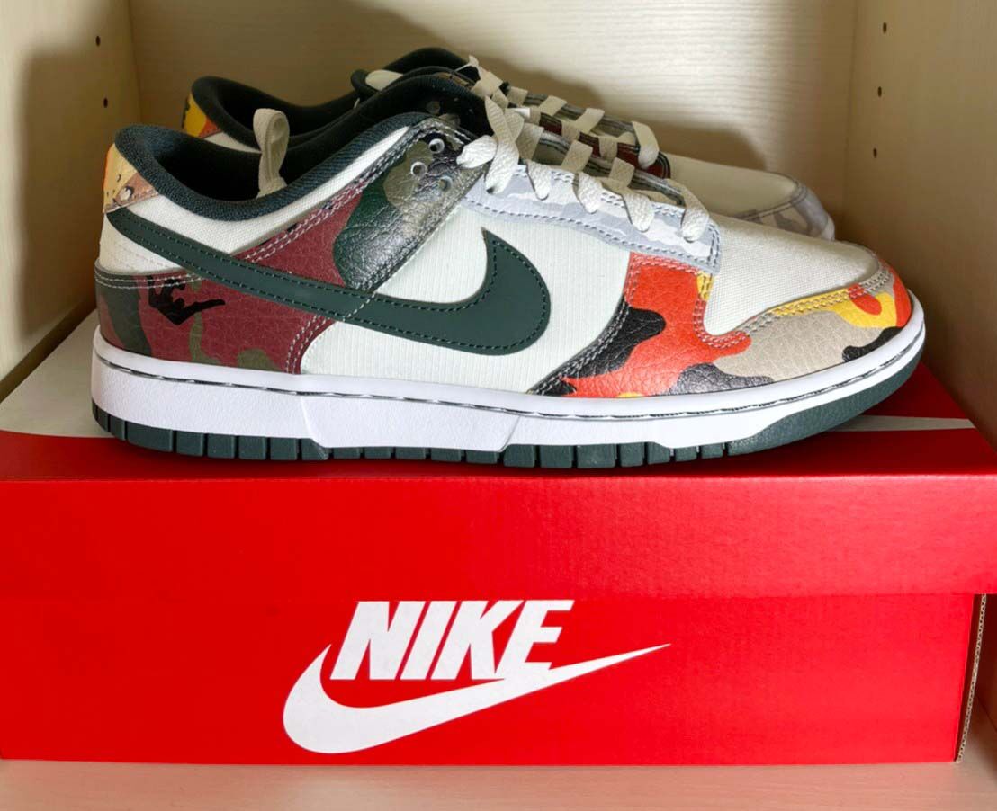 送料込/最安値】新品NIKE DUNK LOW SE Sail Multi-Camo | R
