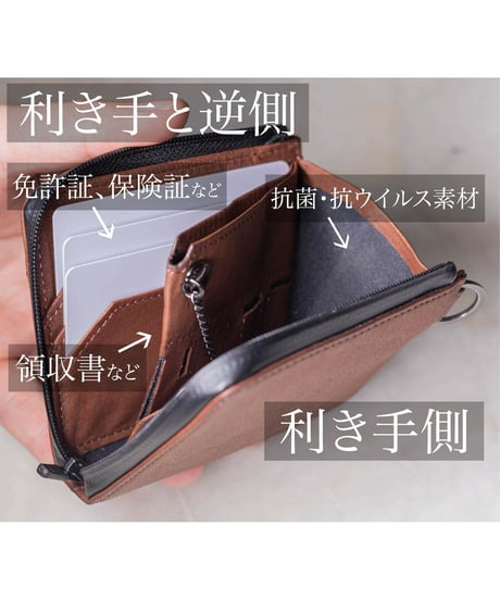 【1秒会計】最小・無くさない！国産の超撥水本革『天才ミニ財布／THE GENIUS WALLET』NAVY