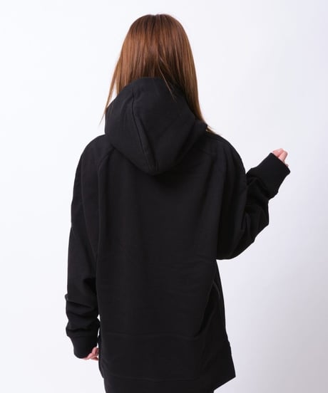 【超撥水】Pullover Side Zip Hooded Sweatshirt BLK　19S-103