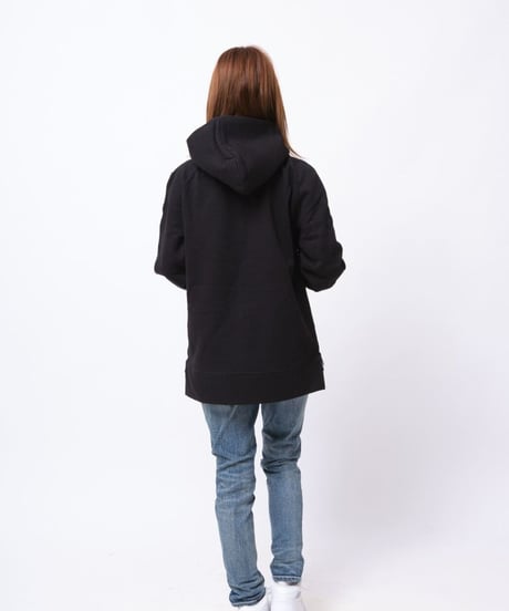 【超撥水】Pullover Side Zip Hooded Sweatshirt BLK　19S-103