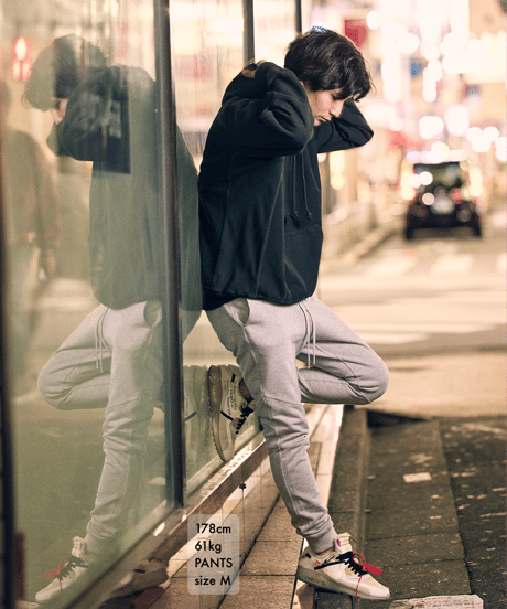 【奇跡の再入荷・1着限定】脚が長く見える5ポケットスウェットパンツ／Slim-fit Tapered Sweat Pants 杢グレー／GREY