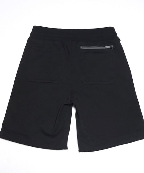 【超撥水・手ぶら】5ポケットスウェットショートパンツ ブラック 黒 Boxy Cut Off Sweat Short Pants Black　19S-218