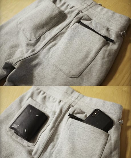 【奇跡の再入荷・1着限定】脚が長く見える5ポケットスウェットパンツ／Slim-fit Tapered Sweat Pants 杢グレー／GREY