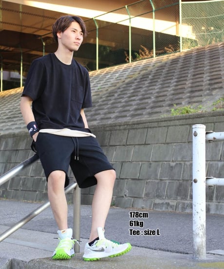 【フジテレビ・チョコプラさん着用】元祖・超撥水Tシャツ／再入荷不可・特別価格・メディア多数掲載／Box Pocket Side Slit Tee Black