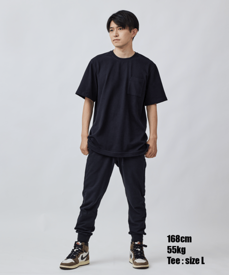 【フジテレビ・チョコプラさん着用】元祖・超撥水Tシャツ／再入荷不可・特別価格・メディア多数掲載／Box Pocket Side Slit Tee Black