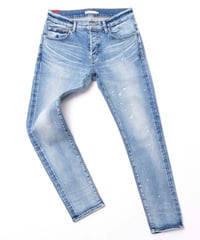 【ラスト1着・超撥水・脚長効果】14.5OZ／ヘビーオンスハイパーストレッチデニムパンツ Vintage Light Blue／ライトブルー／淡色