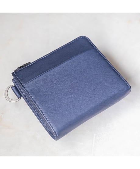 【1秒会計】最小・無くさない！国産の超撥水本革『天才ミニ財布／THE GENIUS WALLET』NAVY