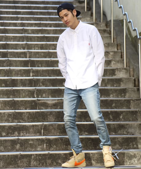 【ラスト1着・超撥水・脚長効果】14.5OZ／ヘビーオンスハイパーストレッチデニムパンツ Vintage Light Blue／ライトブルー／淡色