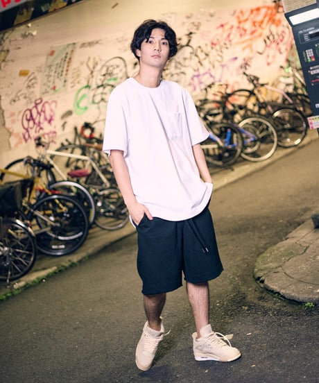 【超撥水・手ぶら】5ポケットスウェットショートパンツ ブラック 黒 Boxy Cut Off Sweat Short Pants Black　19S-218