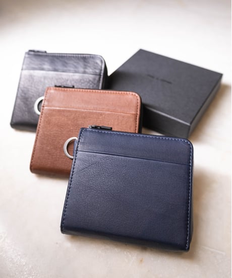 【1秒会計】最小・無くさない！国産の超撥水本革『天才ミニ財布／THE GENIUS WALLET』NAVY
