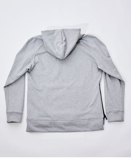 【超撥水・メディアで話題】プルオーバーサイドファスナーパーカー杢グレー Pullover Side Zip Hooded Sweatshirt Heather Gray