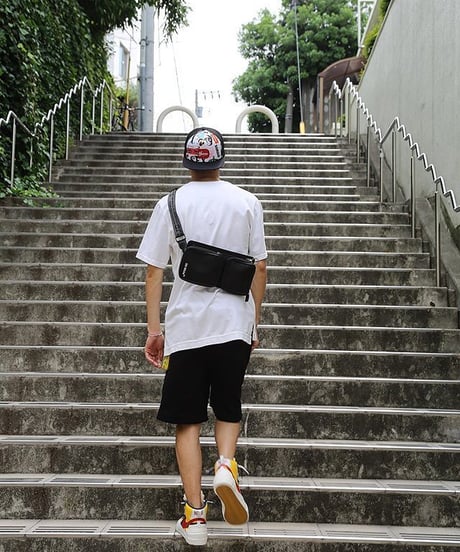 【超撥水・手ぶら】5ポケットスウェットショートパンツ ブラック 黒 Boxy Cut Off Sweat Short Pants Black　19S-218