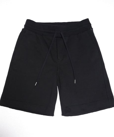 【超撥水・手ぶら】5ポケットスウェットショートパンツ ブラック 黒 Boxy Cut Off Sweat Short Pants Black　19S-218