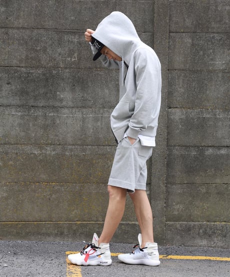 【テレビ掲載・超撥水】高品質の証・フードが立つ／ラグランフロントファスナーパーカー杢グレー　Raglan Zip Hooded Sweatshirt Heather Gray