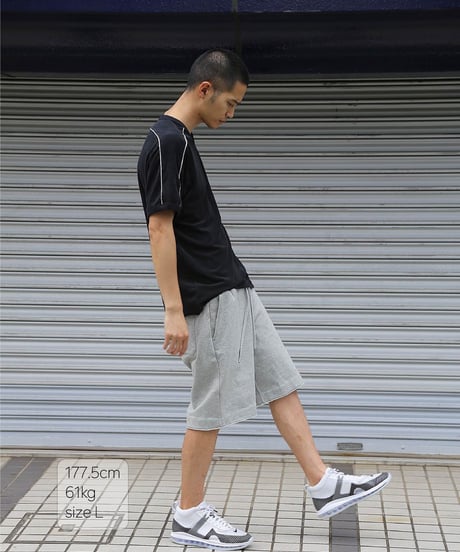 【超撥水・手ぶら】5ポケットスウェットショートパンツ 杢グレーBoxy Cut Off Sweat Short Pants Heather Gray　19S-218