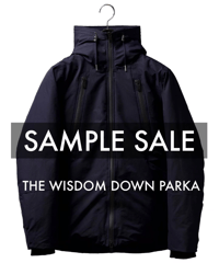 再販不可【SAMPLE品／1着限定】10,000円お得！ THE WISDOM DOWN PARKA 最強手ぶらダウンジャケット NAVY