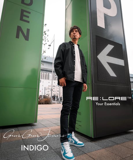 【完売間近】ご支援額：1,000万円超／世界陸上メダリストが本気で走れる／2倍のび〜る超撥水デニム『GUM-GUM JEANS』INDIGO／インディゴ／加工無し濃色