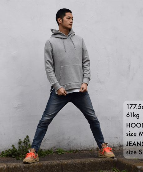 【超撥水・メディアで話題】プルオーバーサイドファスナーパーカー杢グレー Pullover Side Zip Hooded Sweatshirt Heather Gray