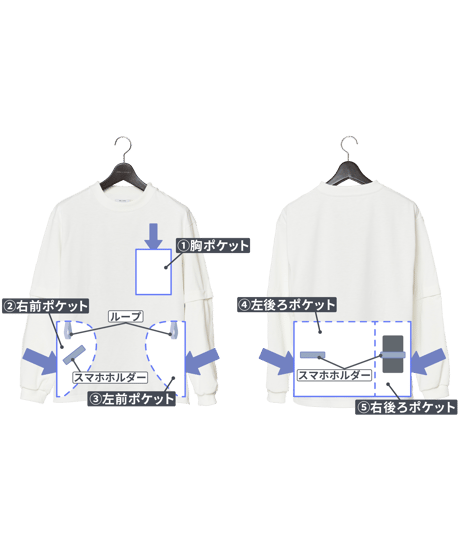 【クラファン累計2,500万円超】MOON-TECH® 5POCKETS 2WAY TEE｜無敵の手ぶらTシャツ｜MOONRAKERSコラボ