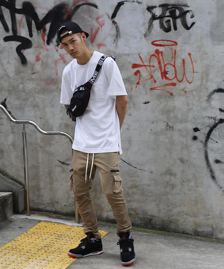 【完売御礼】Box Pocket Side Slit Tee White　20S-101