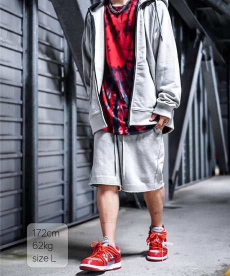 【超撥水・手ぶら】5ポケットスウェットショートパンツ 杢グレーBoxy Cut Off Sweat Short Pants Heather Gray　19S-218