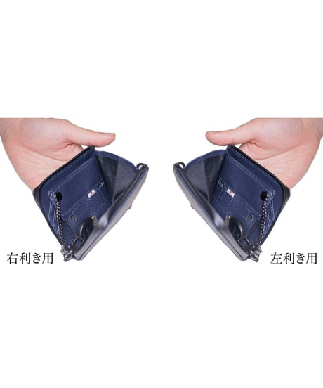 【1秒会計】最小・無くさない！国産の超撥水本革『天才ミニ財布／THE GENIUS WALLET』NAVY