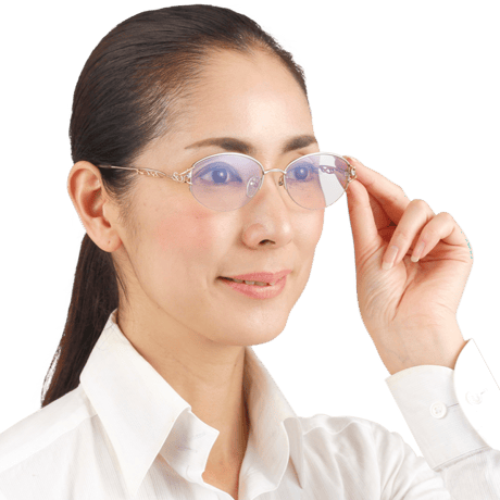 ☆有害な光からしっかりと眼を守る”掛けて歩ける老眼鏡”／AW-363RSC Zealot UV&Blue cut 境目の無い累進多焦点遠近両用シニアグラス（婦人用）