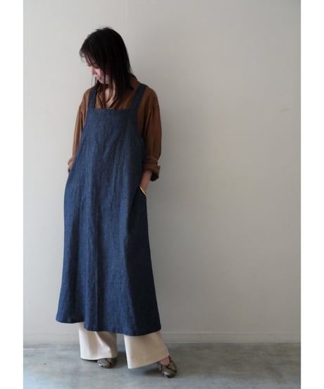 限定インディゴデニム　クロスエプロン