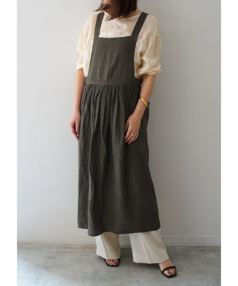 ナチュラルエプロン ダークカーキ | E'PICE
