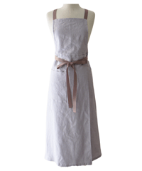 2025春夏限定色リボンスリットエプロン　アイスブルー