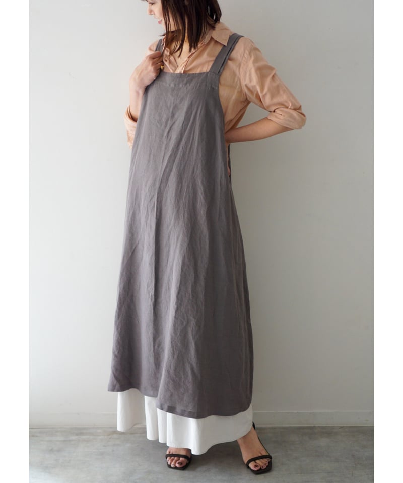 ♡新品タグ付き♡ ハンドメイド作家 mifumi クロスギャザーのエプロンドレス ハンドメイド作家 mifumi クロスギャザーのエプロンドレス