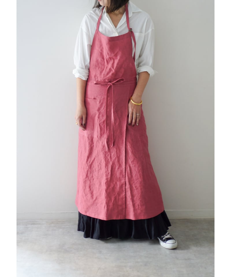 首掛けスリットエプロン ローズピンク | E'PICE