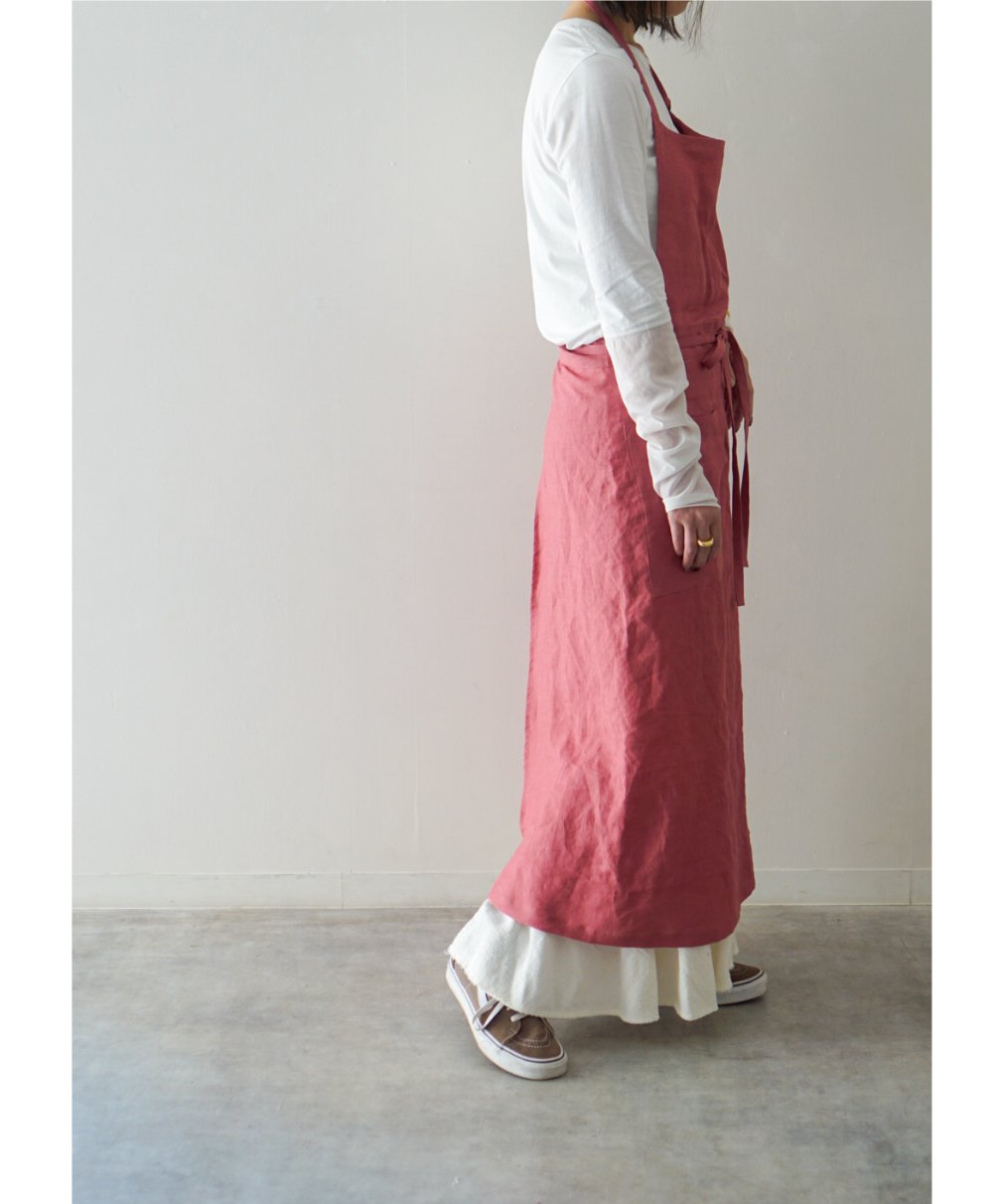首掛けスリットエプロン ローズピンク | E'PICE