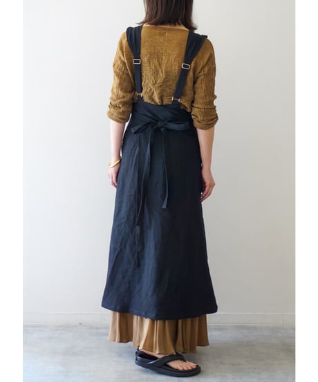 リボンクロスエプロン　ブラック