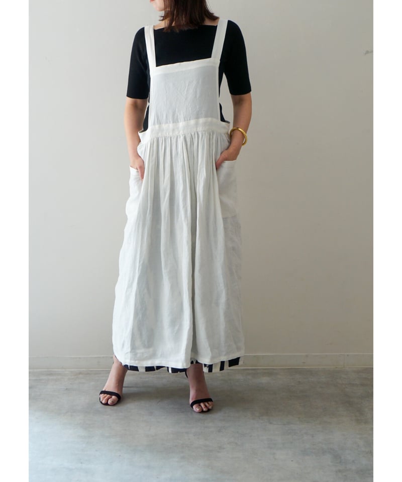 BIBエプロン　コーデュロイホワイト BIBエプロン コーデュロイホワイト クラシックエプロンホワイト