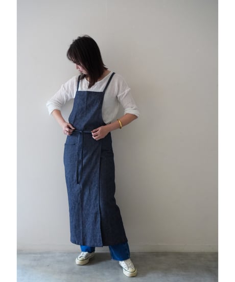 限定デニム　スリットエプロン