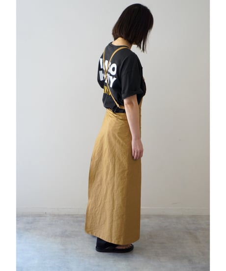 コットンナイロン　スリットエプロン　キャメル