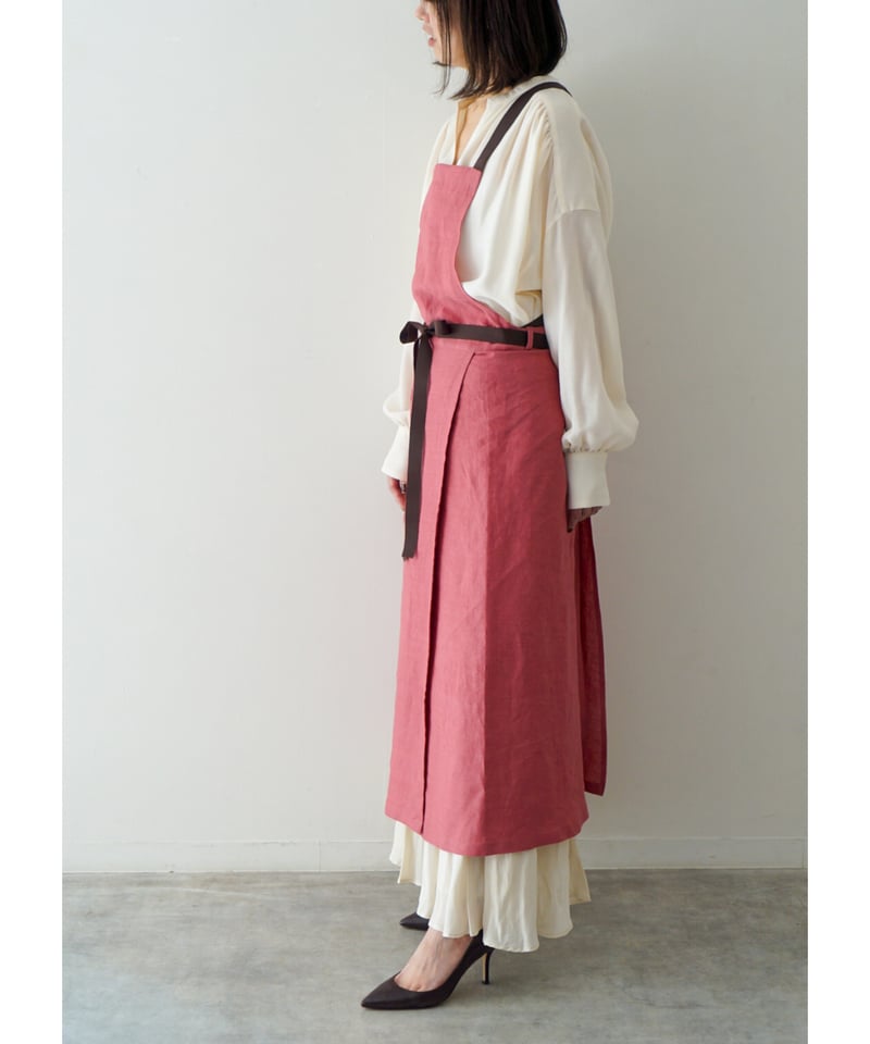リボンスリットエプロン ローズピンク | E'PICE