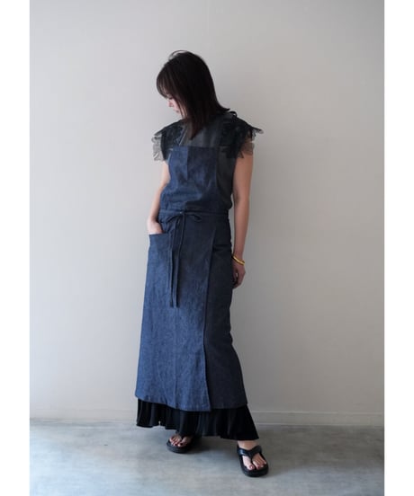 限定デニム　スリットエプロン