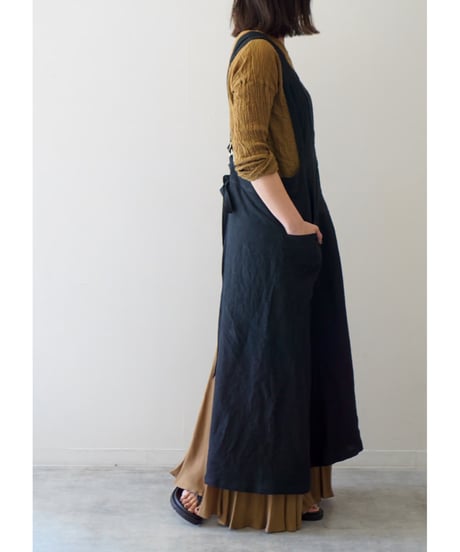 リボンクロスエプロン　ブラック