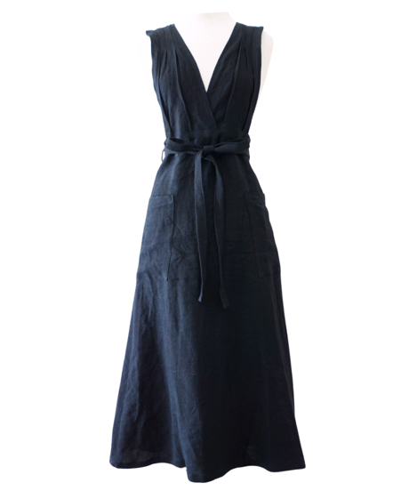 リボンクロスエプロン　ブラック